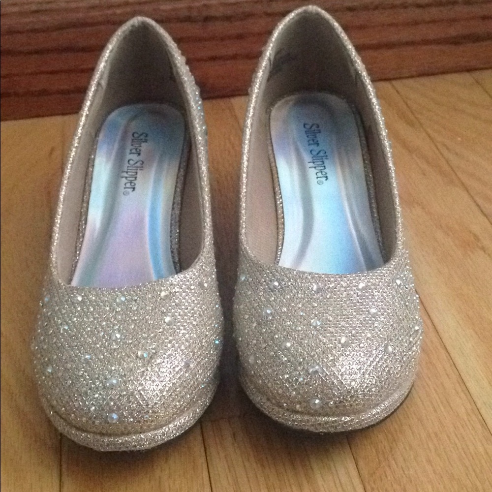 Silver Slipper dressy sparkle heels